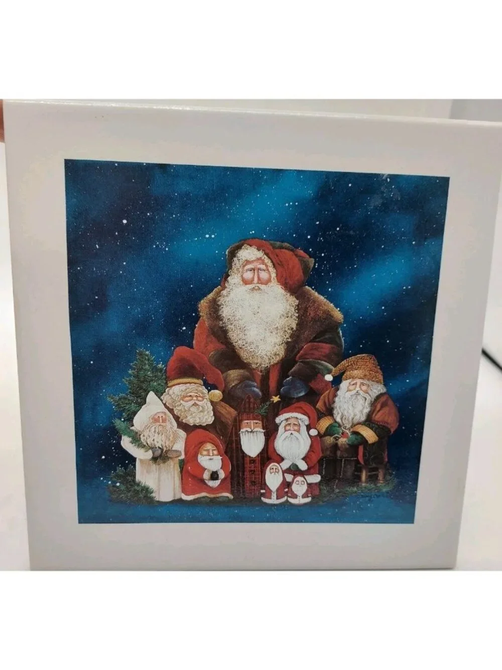 Jamie Carter Christmas Holiday Santa Group Ceramic Tile Square 7.5